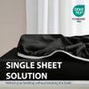Cathay Home Queen Fitted Sheet Only, 14" Deep Pocket, Black view 2