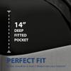 Cathay Home Queen Fitted Sheet Only, 14" Deep Pocket, Black view 3