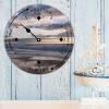 Alioyoit Wood Tide Clock Sunset Ocean Time Coastal Wall Wooden Clock Moon Tide Nautical Tide Movement Clock Summer Season Decor for Beach House Porch view 3