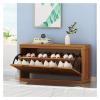 HUHAORAN2021 Shoe Rack 2 Tier Shoe Rack Excellent Breathability Shoe Bench Storage Shelf for Hallway Bathroom Living Room and Corridor Shoe Organizer view 2