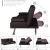 Anwick Modern Leather Futon Sofa Bed,Convertible Folding Couch Recliner Sleeper Loveseat for Small Space,Apartment,Office,Dorm,with Cup Holders and Removable Armrest (Brown) view 4