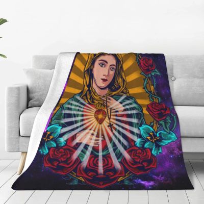 YUNTONG The Virgin Mary Our Lady of Guadalupe Adult Kids Fleece Blanket Throw Blanket for Bedding Living Room Decor Sofa Blanket 80"X60"