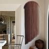 Macrame Boho Wall Decor - Pink Yarn Wall Hanging, 20" Circle Hoop view 1