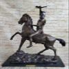 EUROPEAN BRONZE Frederic Remington Western Cowboy Horse Rodeo Bronze Sculpture Figurine Artwork view 1