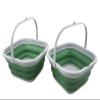 SAMMART 5.5L (1.4 Gallon) Collapsible Square Handy Bucket/Foldable SquareWater Pail/Portable Tub with Handle. (Grey/Dark Sea Green) view 1