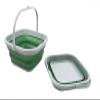 SAMMART 5.5L (1.4 Gallon) Collapsible Square Handy Bucket/Foldable SquareWater Pail/Portable Tub with Handle. (Grey/Dark Sea Green) view 2
