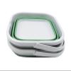 SAMMART 5.5L (1.4 Gallon) Collapsible Square Handy Bucket/Foldable SquareWater Pail/Portable Tub with Handle. (Grey/Dark Sea Green) view 3