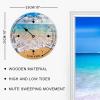 Alioyoit Wooden Wall Tide Clock Beach Ocean Time Coastal Clock Moon Tidal Prediction Clock with High and Low Tide Nautical Tide Movement Clock for Beach House Deck Ship Summer Decoration view 2