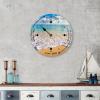Alioyoit Wooden Wall Tide Clock Beach Ocean Time Coastal Clock Moon Tidal Prediction Clock with High and Low Tide Nautical Tide Movement Clock for Beach House Deck Ship Summer Decoration view 4