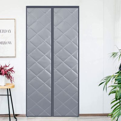 YZJJ Insulated Door Curtain,Thermal Magnetic Self Sealing Reinforced Door Screen,Winter Stop Draft Keep Cold Out Door Cover Partition Drape Blackout Barrier for Kitchen, Bedroom, Air Conditioner Room
