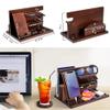 Wood Phone Docking Station - Gifts for Men Desk or Nightstand Organizer - Birthday Gifts for Husband, Fathers Day for Dad - Anniversary Idea from Wife - Key Holder, Stand Wallet, Watch & Essentials view 2