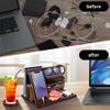 Wood Phone Docking Station - Gifts for Men Desk or Nightstand Organizer - Birthday Gifts for Husband, Fathers Day for Dad - Anniversary Idea from Wife - Key Holder, Stand Wallet, Watch & Essentials view 3