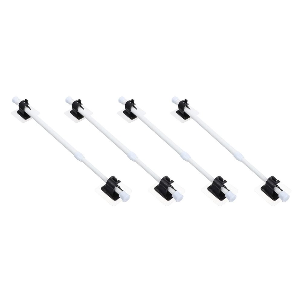 1set Extendable Shower Curtain Rod Hooks Strong Bearing Capacity No Drilling for Bathrooms and Closets Flexible Design for Easy Installation