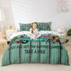 Erosebridal Camping Decor Duvet Cover King,Camper Bedding Set Green Wooden Plank Cabin Comforter Cover for Girls Women,Rustic Happy Camping Quilt Cover Retro Camp Travel Car Bedroom Decor view 2