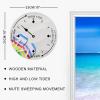 Alioyoit Wall Tide Clock Moon Tidal Hello Summer Ocean Time Coastal Wall Wooden Clock with High and Low Tide Nautical Tide Movement Clock Wall Hanging Decor for Beach House Terrace view 2