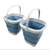 SAMMART 8.5L (2.2 Gallon) Collapsible Square Handy Bucket/Foldable SquareWater Pail/Portable Tub with Handle. Size 31cm (Square) (Grey/Steel Blue) view 1