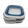 SAMMART 8.5L (2.2 Gallon) Collapsible Square Handy Bucket/Foldable SquareWater Pail/Portable Tub with Handle. Size 31cm (Square) (Grey/Steel Blue) view 2