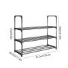 HUHAORAN2021 Shoe Rack 3-Tier Metal Shoe Rack Shoe Storage Organiser Easy to Assemble Multi-Functional Shoe Tower Shelf Save Space Black Shoe Organizer view 2