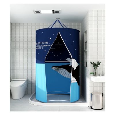 AWSAD Waterproof Round Shower Curtain Portable Changing Room Heat Preservation, for Bathroom, Camping Double Zipper Save Space Color : C, Size : W31xH79in(0.8x2m)