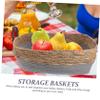 1pc Storage Basket Wicker Basket Household Storage Tool Steamed Bread Basket Sundries Container Woven-made Basket Hand-woven Basket Wicker-woven Basket view 3