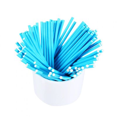 100 Pcs Colorful Sticks Cake Pop Sticks for Candy Sweet Chocolate 10cm DIY Making(Blue),Cake Pop Sticks and Wrappers Kit, Cake Pop Sticks and Wrappers Kit, 100 Pcs Colorfulcake pop stic