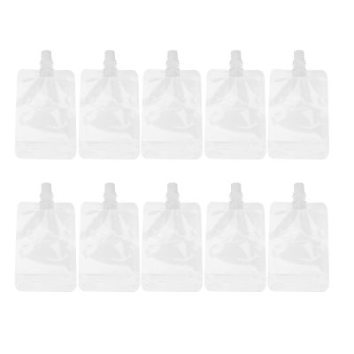 Housoutil 30pcs Plastic Pouch, 100ml Drinks Flasks Disposable Fillable Drink Pouches Take Out Beverage Juice Bags for Travel Outdoor