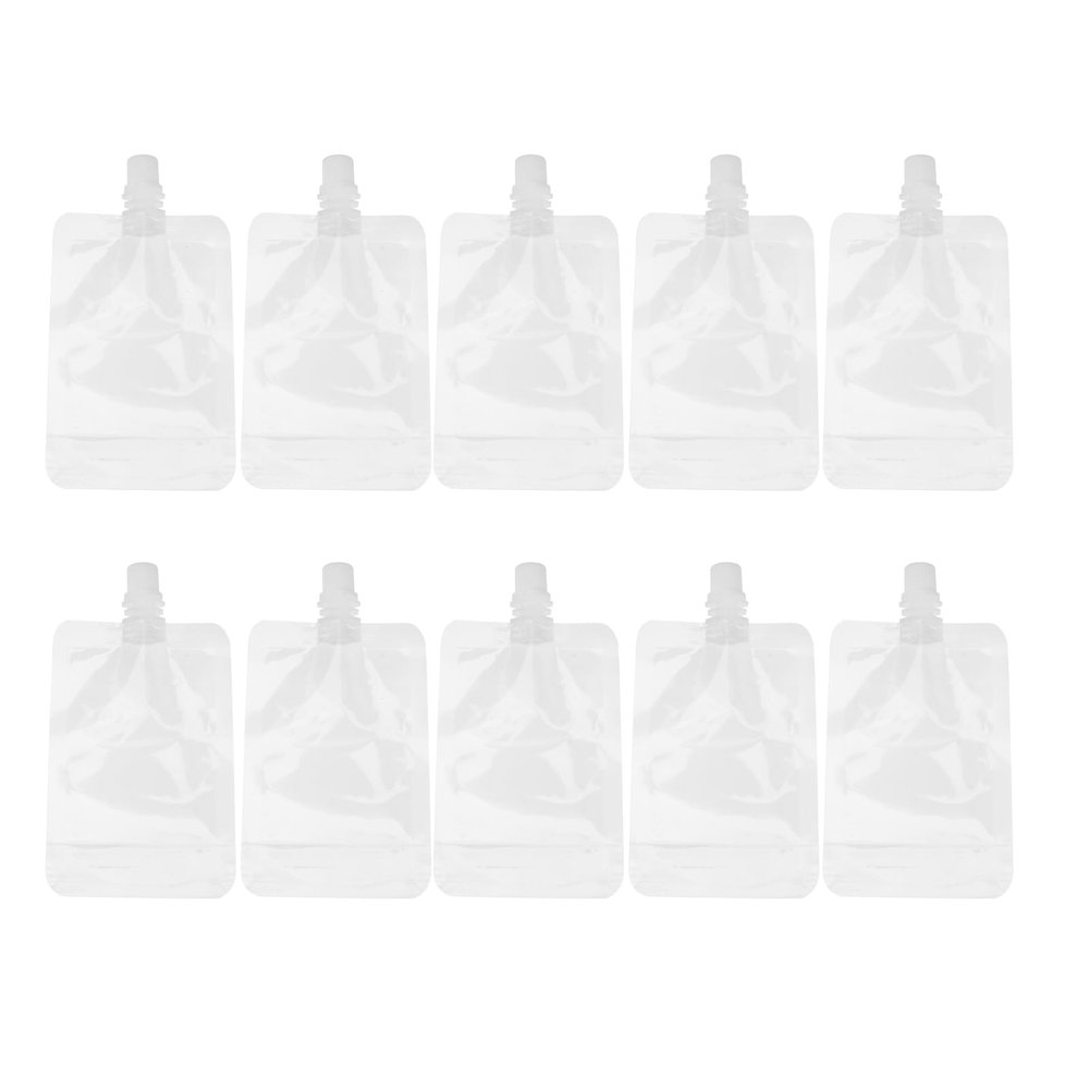 Housoutil 30pcs Plastic Pouch, 100ml Drinks Flasks Disposable Fillable Drink Pouches Take Out Beverage Juice Bags for Travel Outdoor