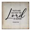 Alioyoit Retro Rustic Style Wood Sign with Bible Verse Taste and See That the Lord is Good Wall Decorate Wooden Plaque for Living Room Dinning Room Kitchen Farmhouse Home Decor 16x16inch view 1
