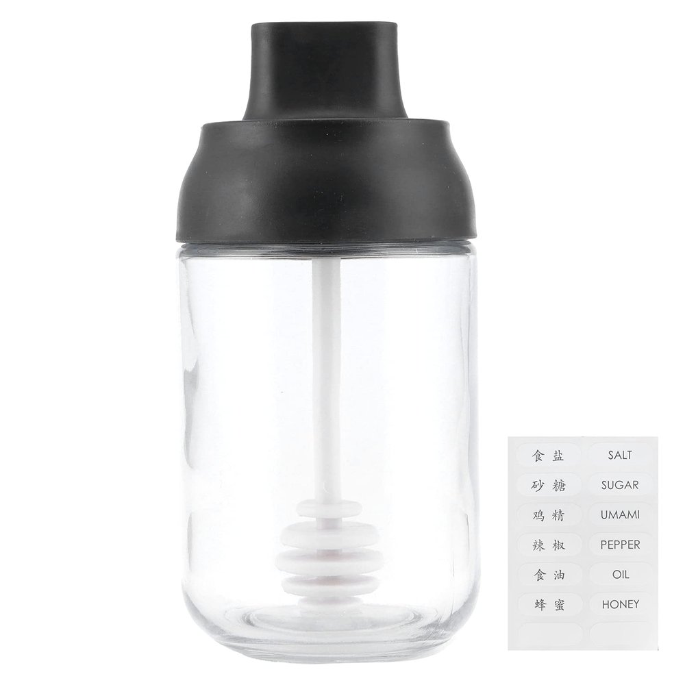 250ml Sealed Glass Storage Jar Originality Honey Can with Spoon and Lid Compatible with Home Kitchen Use , Honey Glass Storage Jar , Honey Glass Storage Jar , 250ml Sealed Glass StorageHoney Can Honey