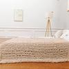 Gruytoie Chenille Chunky Knit Throw Blanket, Handmade Warm Soft Cozy Thick Yarn Knitted Crochet Blanket, for Bed Sofa Couch Home Decor Gift view 1