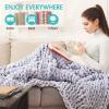 Gruytoie Chenille Chunky Knit Throw Blanket, Handmade Warm Soft Cozy Thick Yarn Knitted Crochet Blanket, for Bed Sofa Couch Home Decor Gift view 3