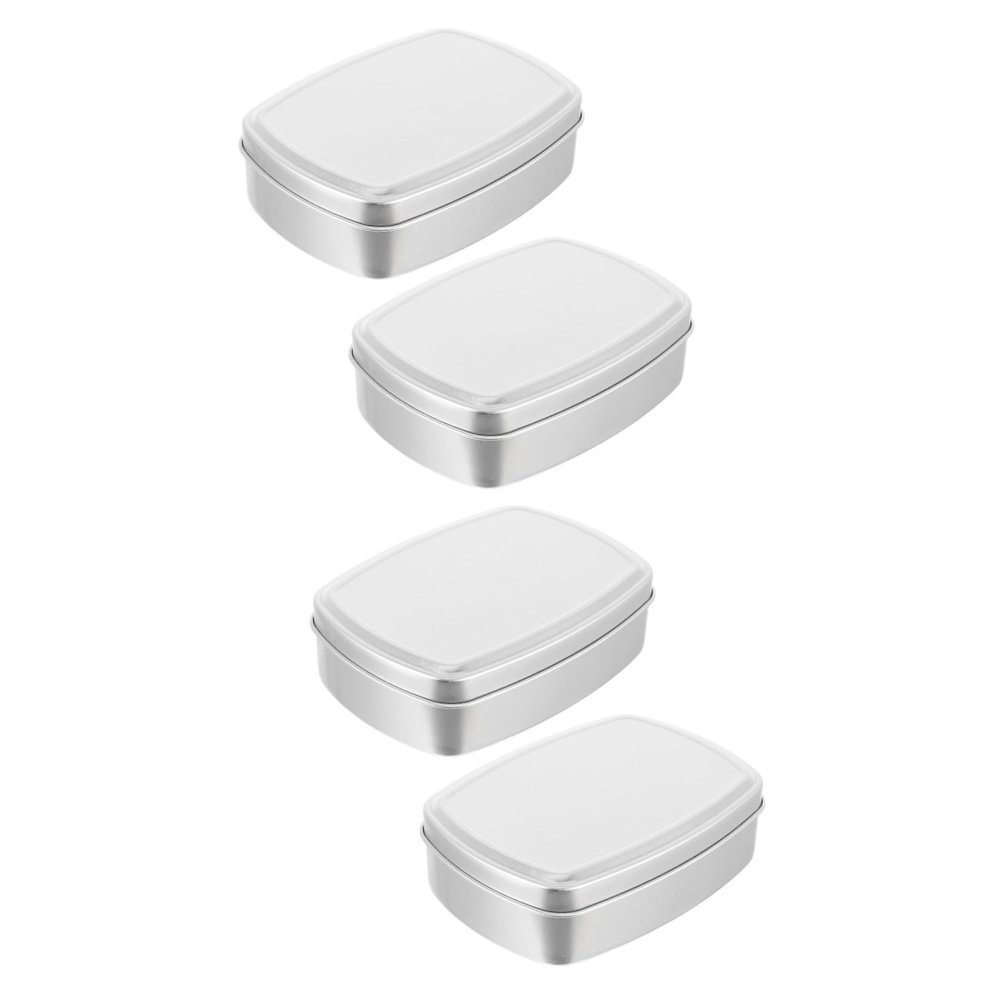 Cabilock 2sets Aluminum Box Soap Holder Dish Soap Container Portable Makeups Storage 2pcs*2