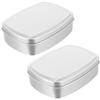 Cabilock 2sets Aluminum Box Soap Holder Dish Soap Container Portable Makeups Storage 2pcs*2 view 3