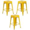 Home Square 24" Metal Backless Counter Stool in Yellow - Set of 3 view 1