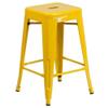 Home Square 24" Metal Backless Counter Stool in Yellow - Set of 3 view 3