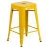 Home Square 24" Metal Backless Counter Stool in Yellow - Set of 3 view 4