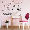 PLIGREAT Butterfly Manicure Quotes Wall Stickers, Removable Vinyl Peel and Stick Wall Decals for Woman Bedroom Nail Studio Beauty Salon Manicure Counter Wall Decorations DIY Indoor Wall Art Decor view 1