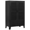 CHARMMA Office Cabinet with Mesh Doors Industrial Black 29.5"x15.7"x47.2" Steel-Black-28KG view 1