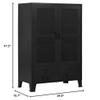 CHARMMA Office Cabinet with Mesh Doors Industrial Black 29.5"x15.7"x47.2" Steel-Black-28KG view 2