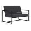 CHARMMA 2-Seater Sofa with Armrests Dark Gray Steel and Fabric-Grey-23.6KG view 2