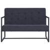 CHARMMA 2-Seater Sofa with Armrests Dark Gray Steel and Fabric-Grey-23.6KG view 4