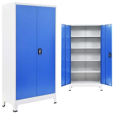 CHARMMA Office Cabinet Metal 35.4"x15.7"x70.9" Gray and Blue-Blue-42.3KG