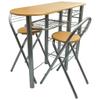 CHARMMA Kitchen/Breakfast Bar/Table and Chairs Set Wood-Brown-20.9KG view 2