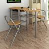 CHARMMA Kitchen/Breakfast Bar/Table and Chairs Set Wood-Brown-20.9KG view 3