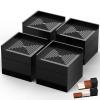 Furniture Risers, Tclouda Bed/Sofa/Desk/Table/Chair Leg/Fridge Lifts to 1.5, 3 and 4 in, Rectangle Adjustable Risers Blocks for Extenders, Heavy Duty Supports Up to 1300 Lbs, 3 in-Black-Square view 1