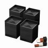 Furniture Risers, Tclouda Bed/Sofa/Desk/Table/Chair Leg/Fridge Lifts to 1.5, 3 and 4 in, Rectangle Adjustable Risers Blocks for Extenders, Heavy Duty Supports Up to 1300 Lbs, 4 in-Black-Square view 1