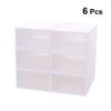 6pcs Box Cloth Storage Bin Foldable Shoe Cabinet Collapsible Storage Bins Stacking Storage Bins Stackable Storage Drawers Shoes Storage Bin Men and Women Fabric White - view 3