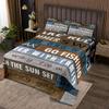 Feelyou Lake House Theme Bedspread Camping House Coverlet Set for Kids Boys Girls Camper Quilted Wooden Stripes Texture Bedspread 1 Bedspread with 2 Pillowcases Queen Size view 1