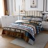 Feelyou Lake House Theme Bedspread Camping House Coverlet Set for Kids Boys Girls Camper Quilted Wooden Stripes Texture Bedspread 1 Bedspread with 2 Pillowcases Queen Size view 3