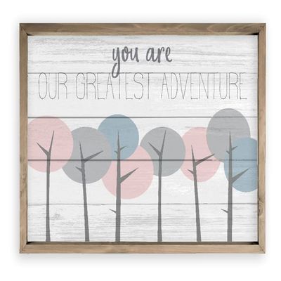 You Are Our Greatest Adventure Nursery Wall Sign Decor Kid's Room With Frame 12x18